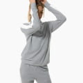 W COLORADO ZIP TURTLENECK Cashmere Grey Melange/Fresh White