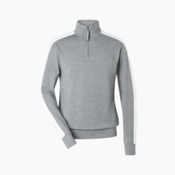 M COLORADO ZIP TURTLENECK Cashmere Grey Melange/Fresh White