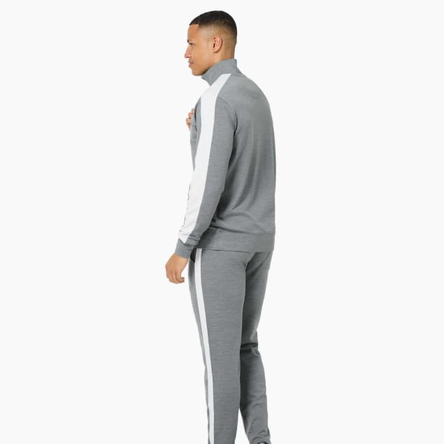 M COLORADO ZIP TURTLENECK Cashmere Grey Melange/Fresh White
