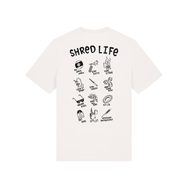 T-SHIRT CHAS CHRISTIANSEN SHRED LIFE WHITE