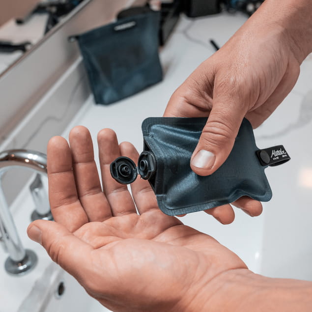 FlatPak 90 ml Toiletry Bottle Pack x3 Charcoal/Slate Blue/Sage