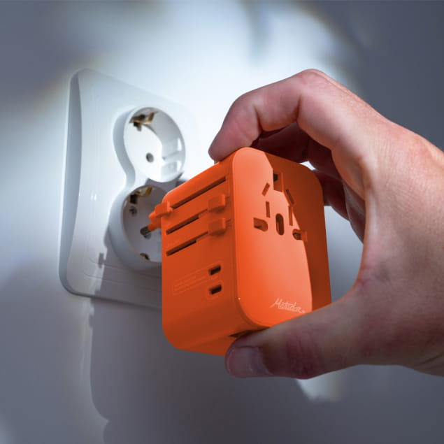 Global Travel Adapter Orange