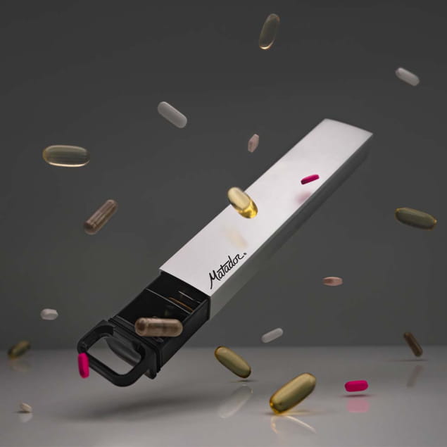 Waterproof Pill Canister Brushed Aluminium