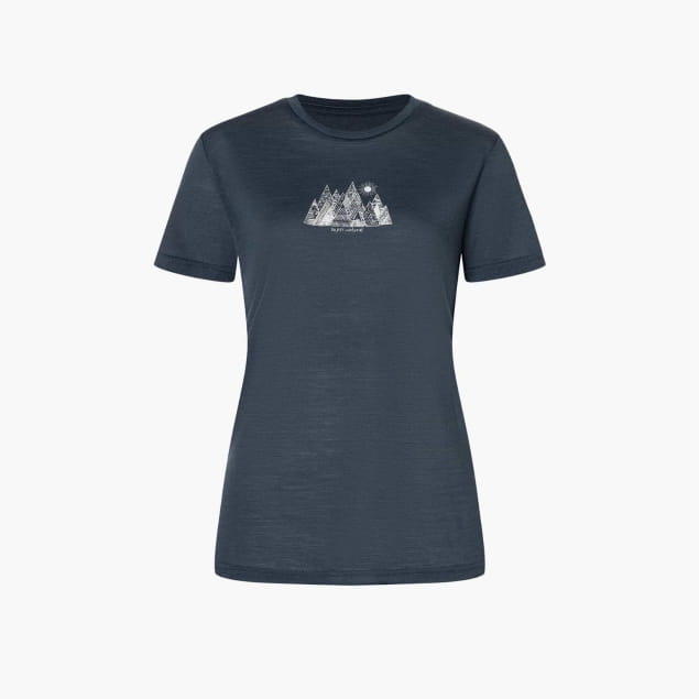W TOP MOUNTAIN ART TEE Blueberry/Feather Grey/White Stone
