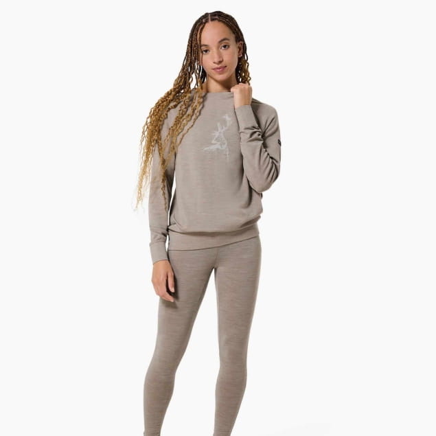 W CHARMING DEER BRUSH LS Vintage Khaki Melange/White Stone/Feather Gr