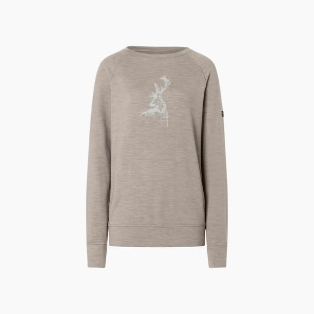 W CHARMING DEER BRUSH LS Vintage Khaki Melange/White Stone/Feather Gr