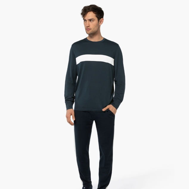 M MONTANA LS Blueberry/Fresh White