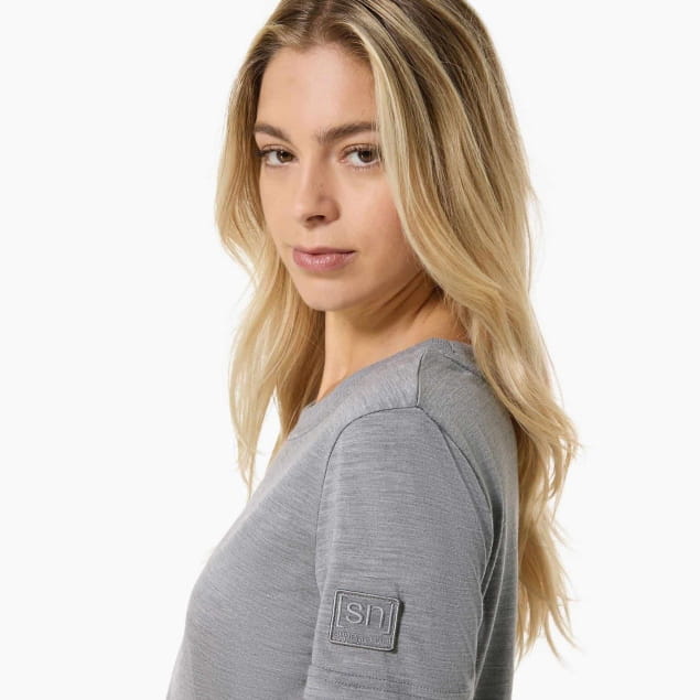 W CASUAL RIB BIO J TEE Cashmere Grey Melange