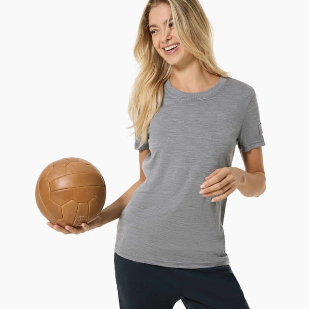 W CASUAL RIB BIO J TEE Cashmere Grey Melange